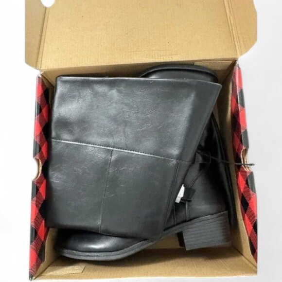 Arizona Riding Boots Women's 6.5 Black Faux Leather Tall Memory Foam Lined New - Picture 6 of 6